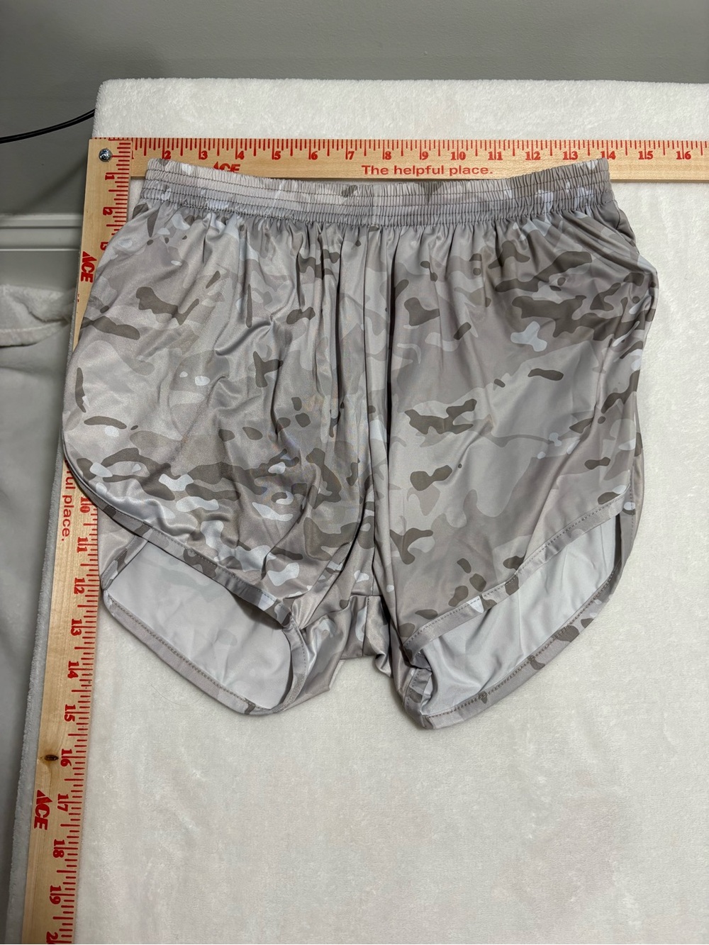 Savage Tacticians Womens Gray Camo Athletic Running Shorts